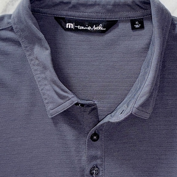 TravisMathew Long Sleeve Polo Shirt Men’s XL Gray Performance Stretch Golf - Picture 7 of 8